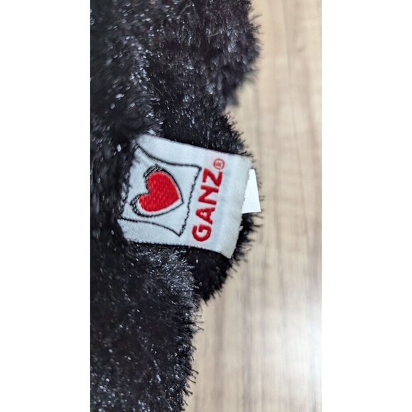 Webkinz Ganz Black Cat Plush *No Code* green eyes  pink nose 7" - Picture 9 of 10